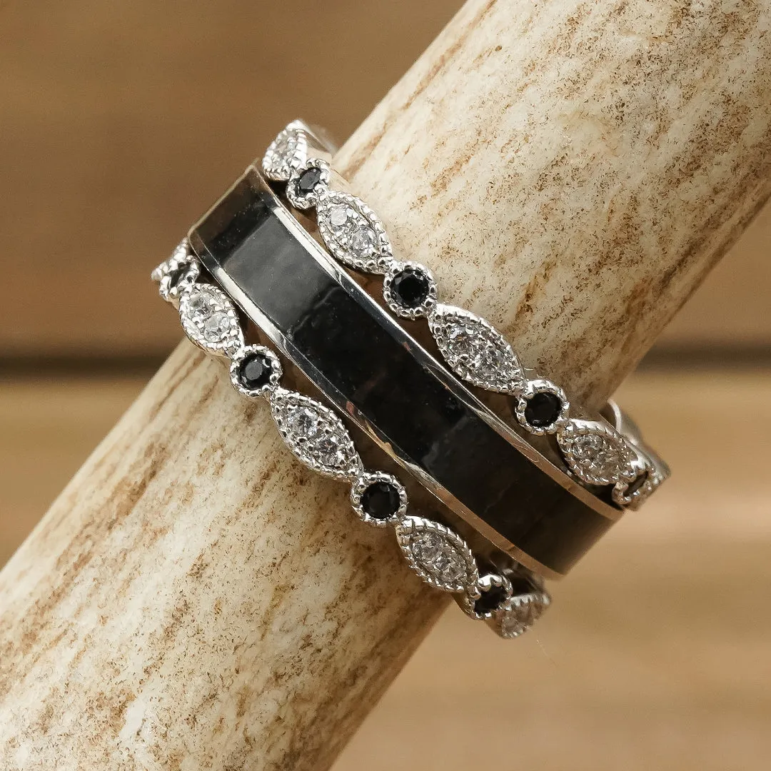 The Black Vintage Lovina Set sold by Antler Rings