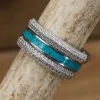 The Two Row CZ Stacking Ring sold by Antler Rings