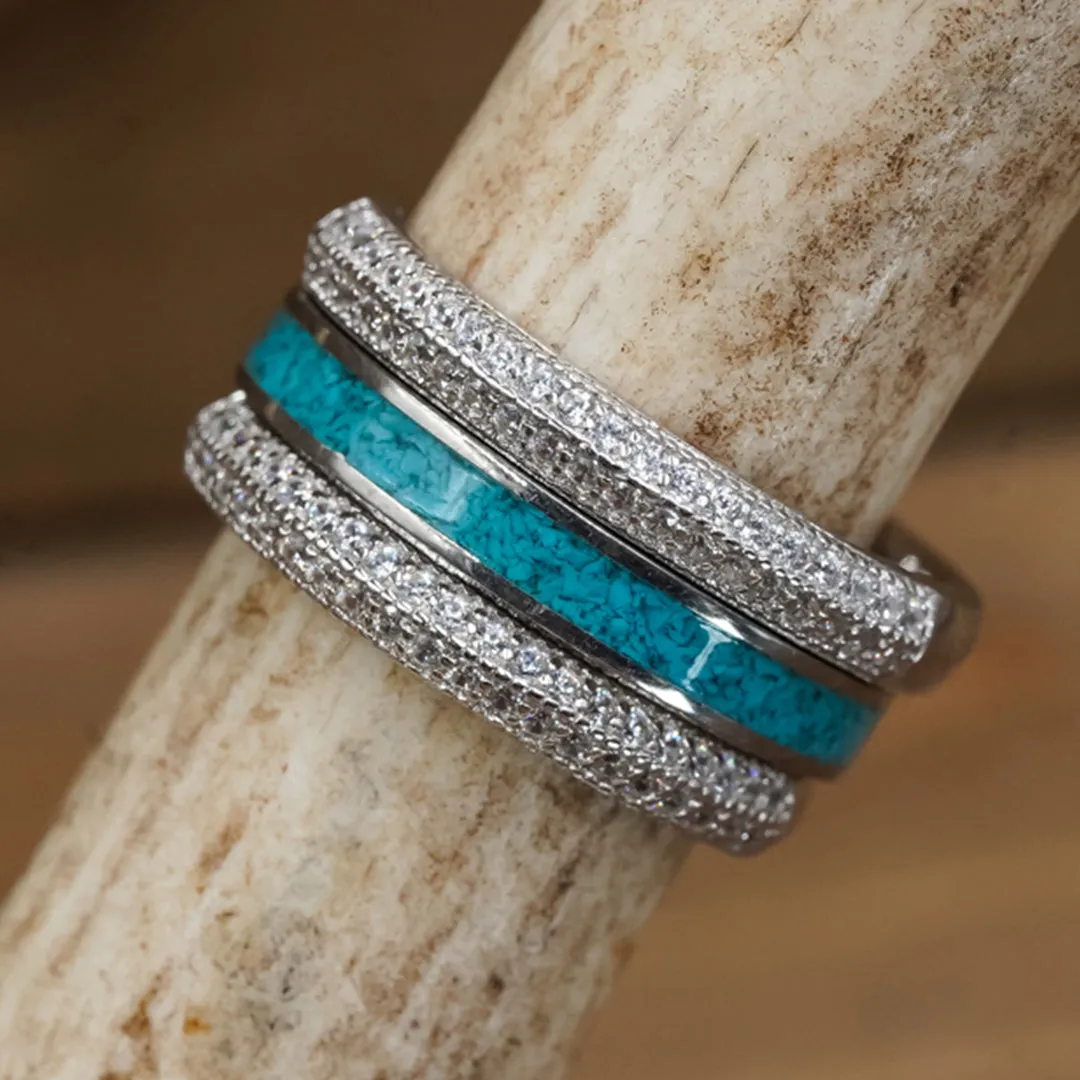 The Two Row CZ Stacking Ring sold by Antler Rings product image thumbnail 5