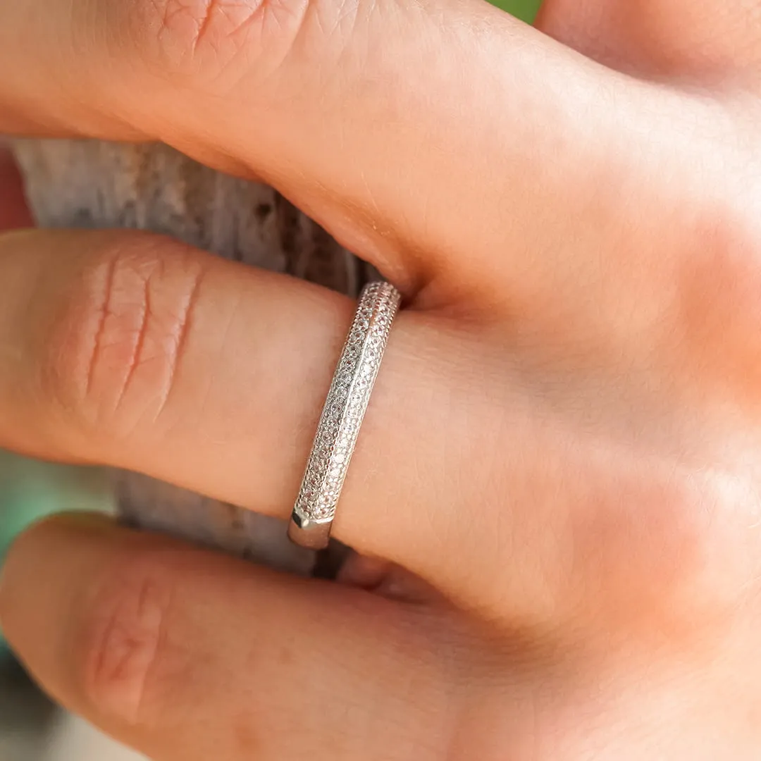 The Two Row CZ Stacking Ring sold by Antler Rings product image thumbnail 2