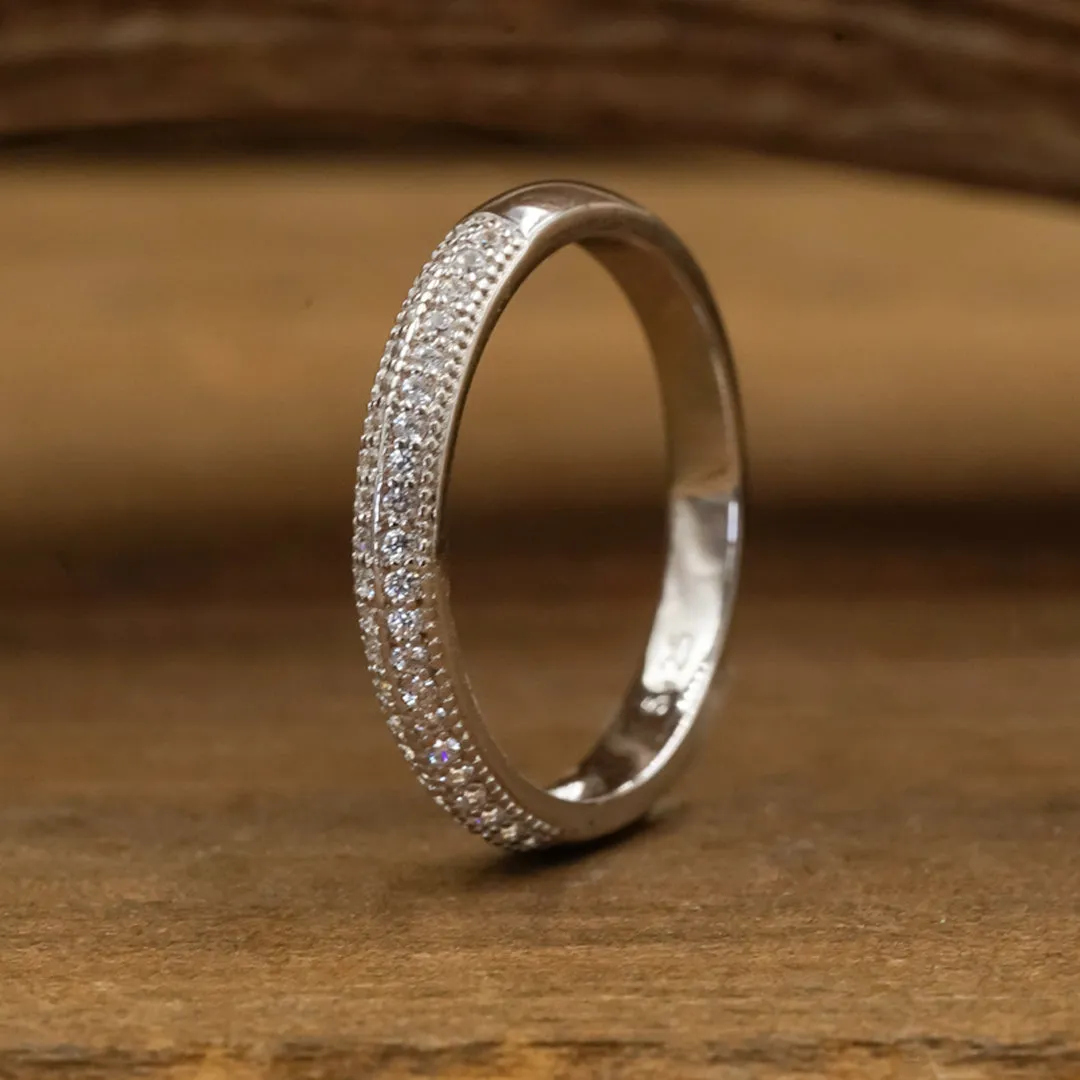 The Two Row CZ Stacking Ring sold by Antler Rings