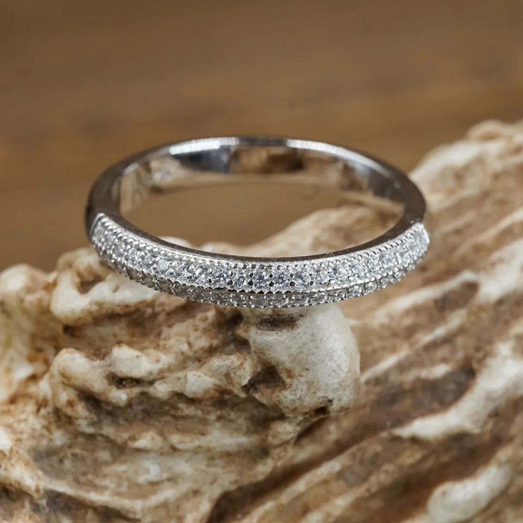 The Two Row CZ Stacking Ring sold by Antler Rings product image thumbnail 4
