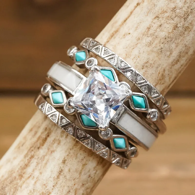 The Cheyenne Ultimate Bridal Set sold by Antler Rings