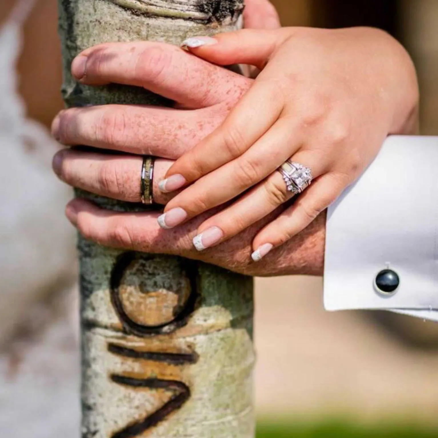 The Grand Ladybird Wishbone Wedding Set sold by Antler Rings product image thumbnail 3