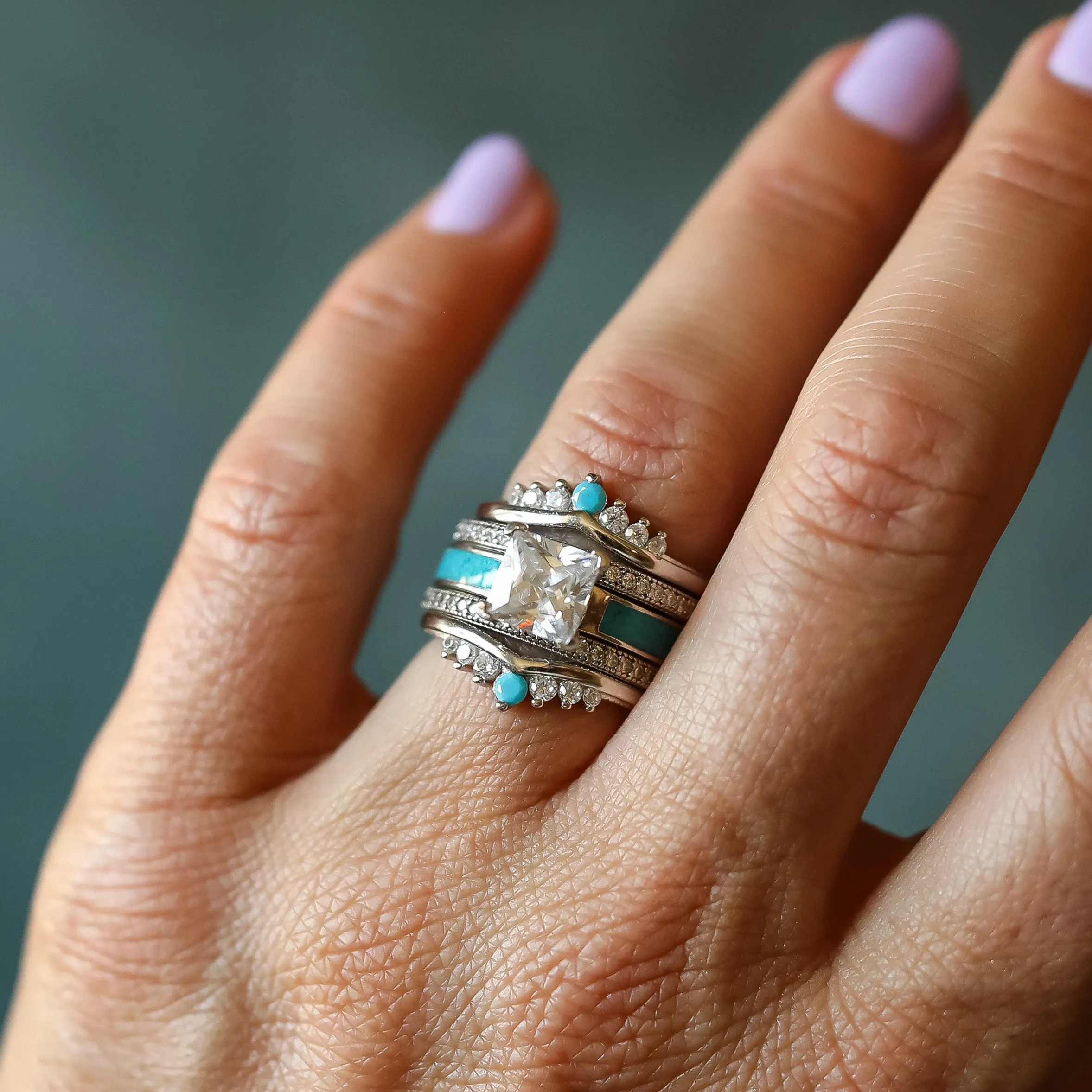 Sonoma Coast Bridal Stack sold by Antler Rings product image thumbnail 2
