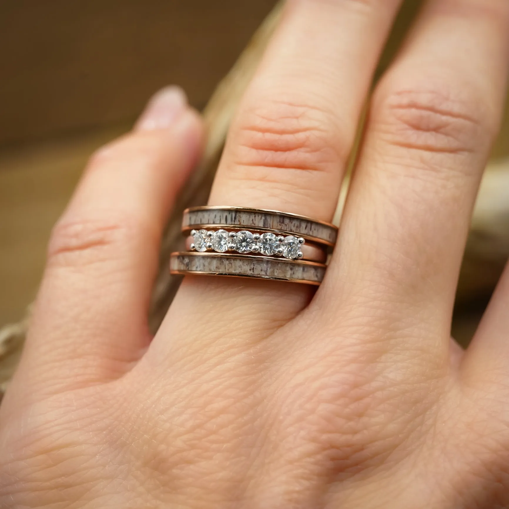 The 5 Stone Kenai Set sold by Antler Rings product image thumbnail 4