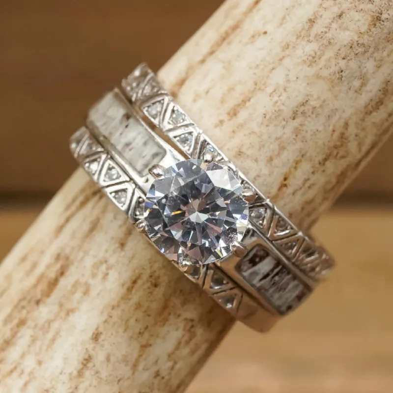 The Grand Cascade Tallulah Wedding Set sold by Antler Rings