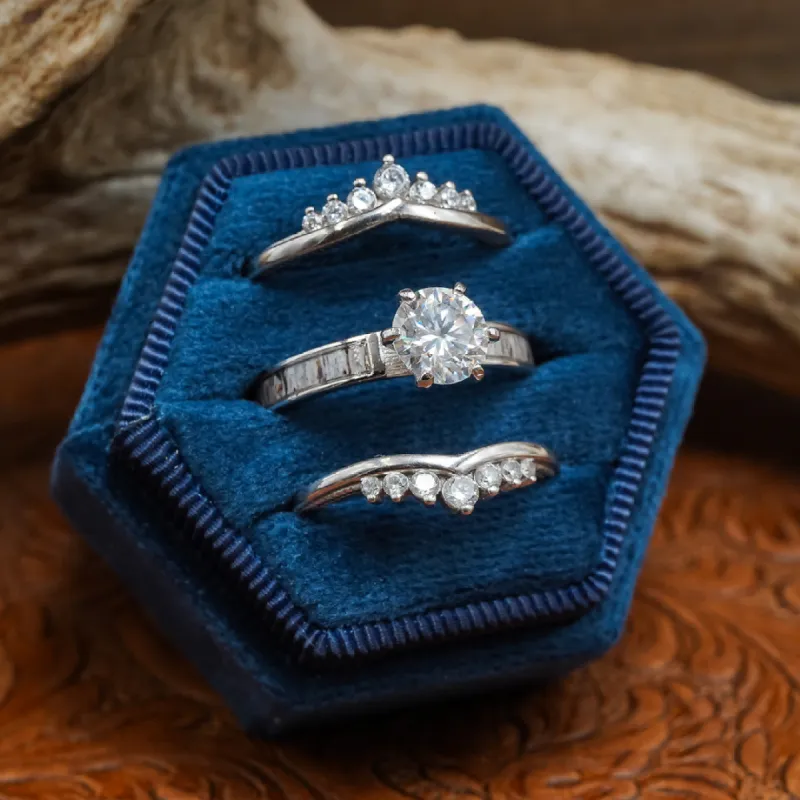 Lux Grand Cascade Wishbone Wedding Set sold by Antler Rings