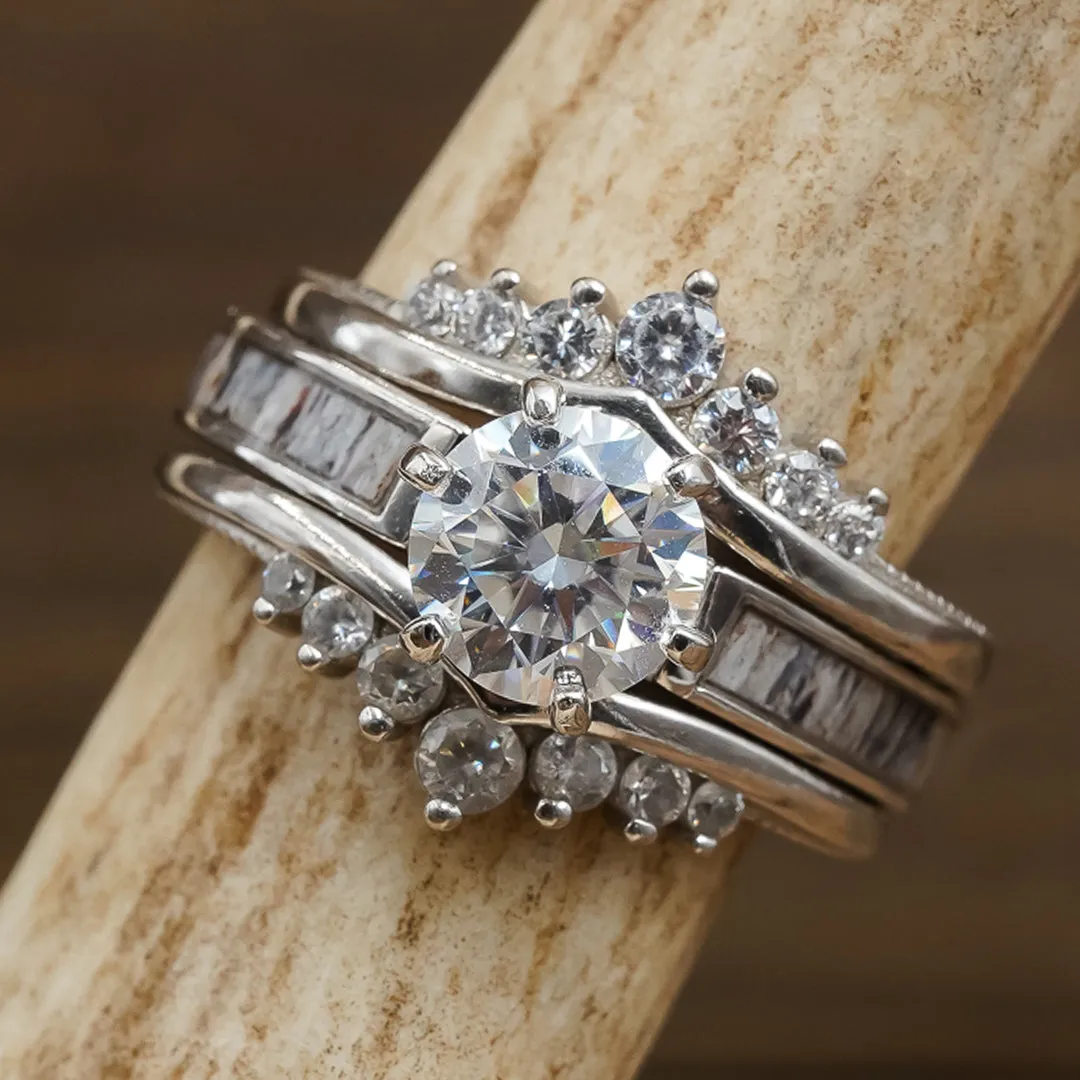 Lux Grand Cascade Wishbone Wedding Set sold by Antler Rings product image thumbnail 2