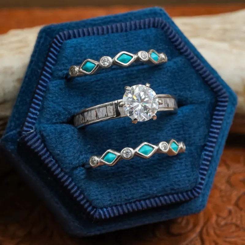 Lux Grand Cascade Tulum Wedding Set sold by Antler Rings