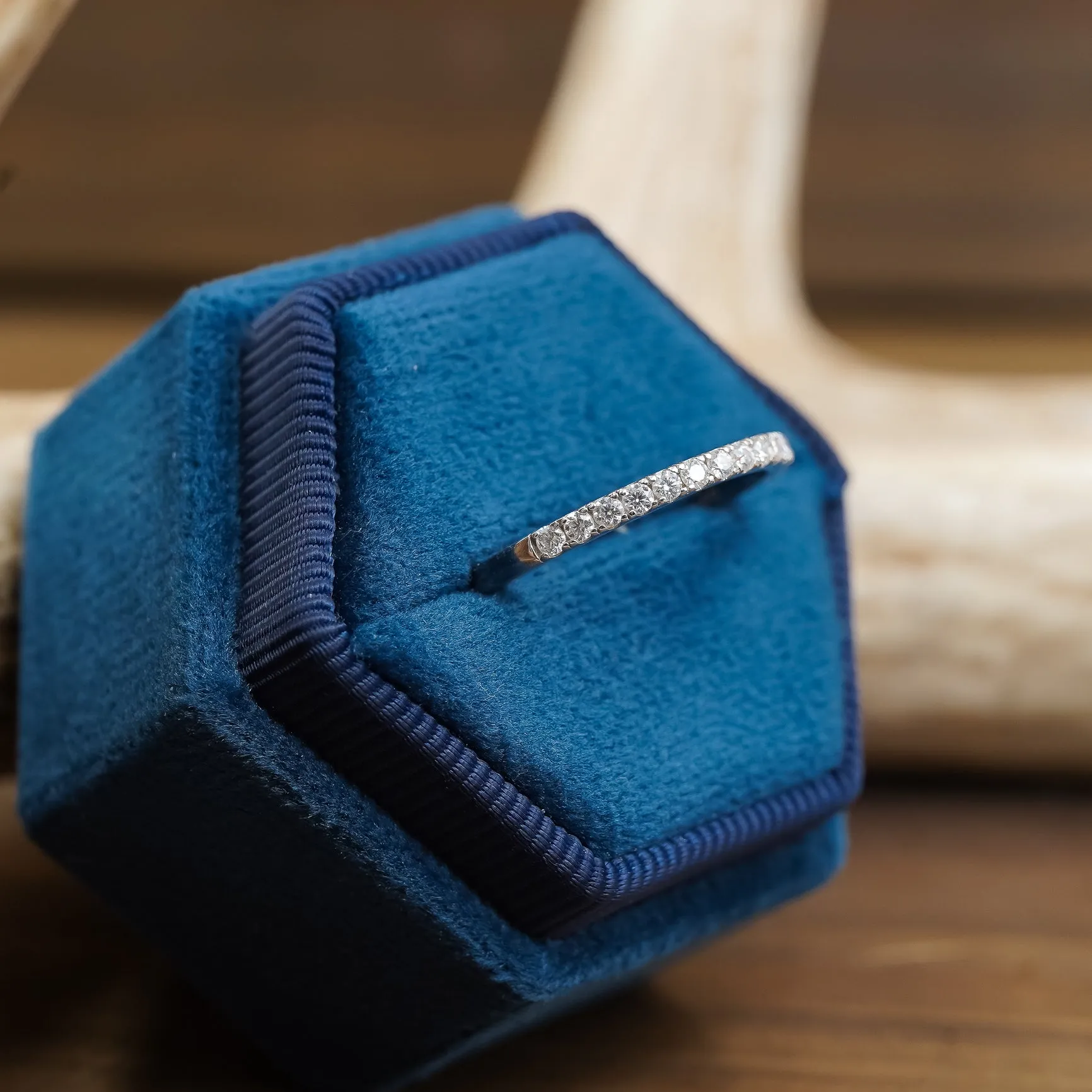 Moissanite Stacking Band sold by Antler Rings product image thumbnail 5