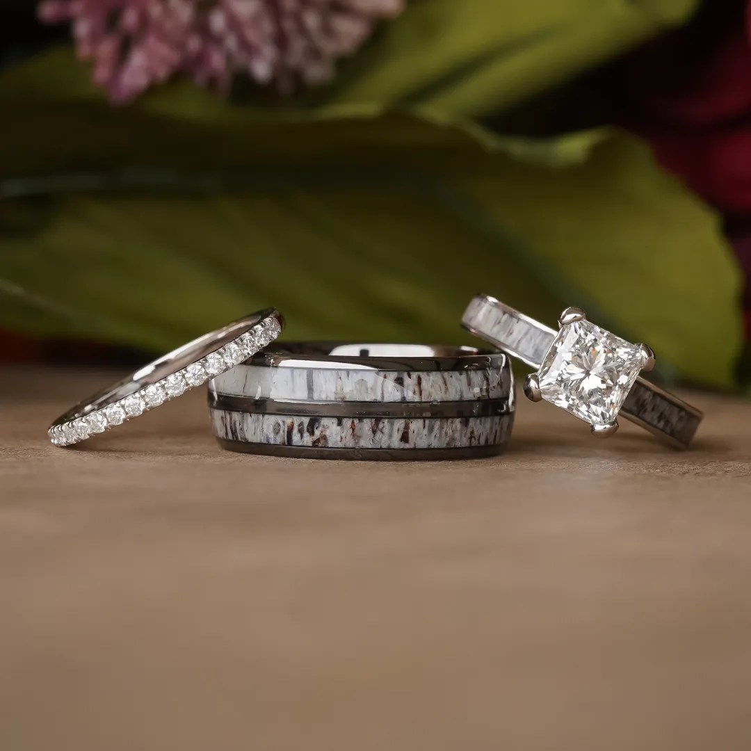 Moissanite Stacking Band sold by Antler Rings product image thumbnail 2