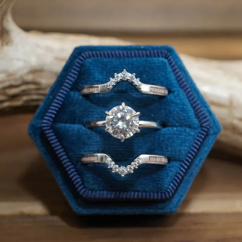 The Brazoria & Sarita Wedding Set sold by Antler Rings