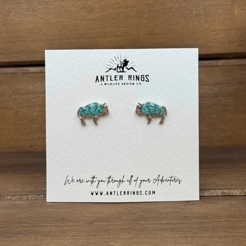 Bison Stud Earrings sold by Antler Rings