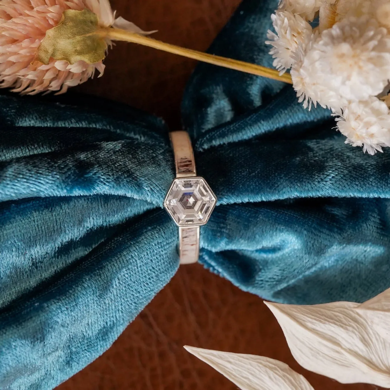 The Grand Prismatic - Natural Antler Inlay sold by Antler Rings product image thumbnail 3