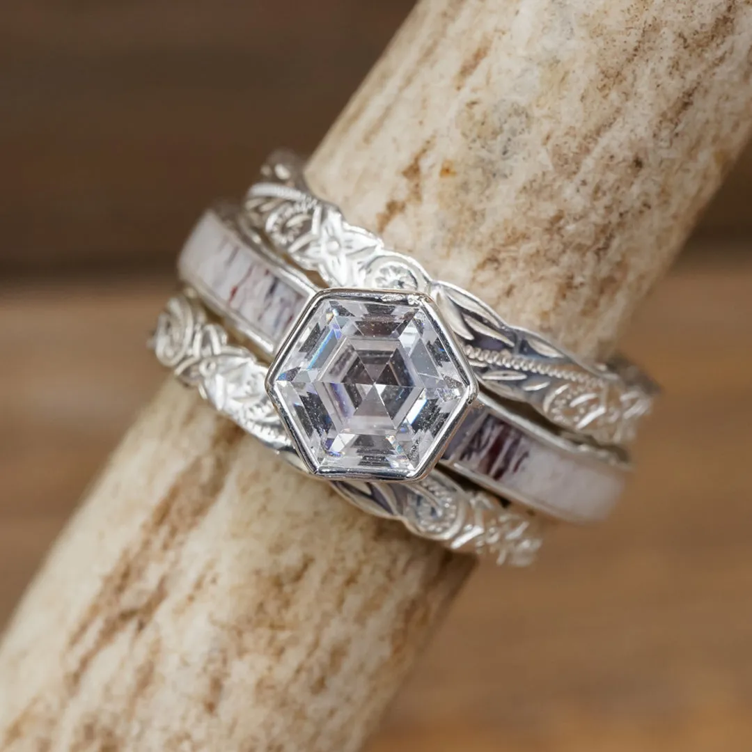 The Grand Prismatic - Natural Antler Inlay sold by Antler Rings product image thumbnail 5