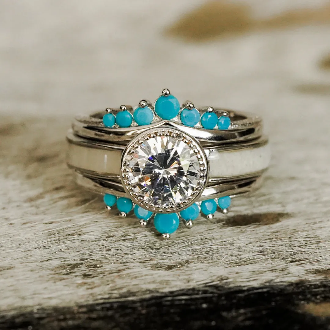 The Grand Avonelle - White Antler Inlay sold by Antler Rings product image thumbnail 3