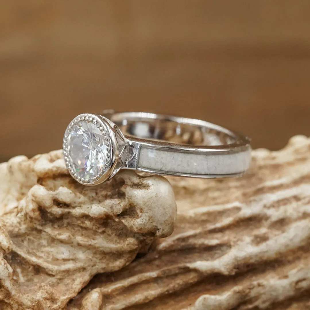 The Grand Avonelle - White Antler Inlay sold by Antler Rings product image thumbnail 4