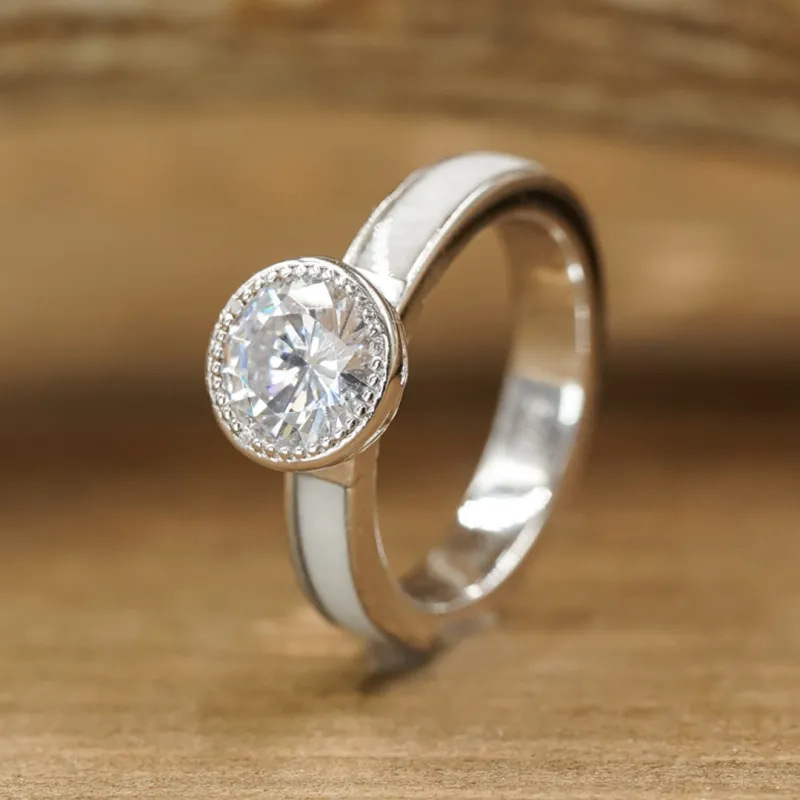 The Grand Avonelle - White Antler Inlay sold by Antler Rings