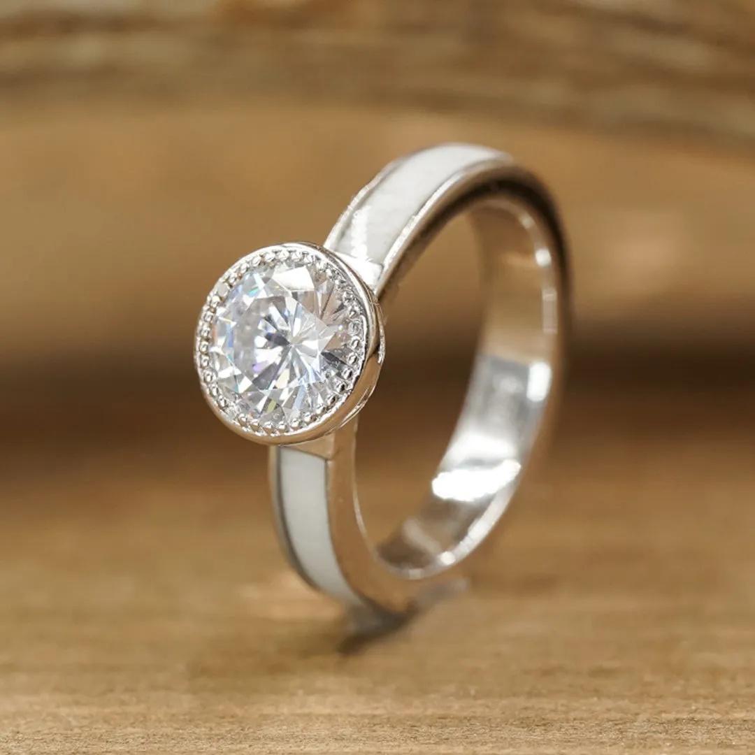 The Grand Avonelle - White Antler Inlay sold by Antler Rings