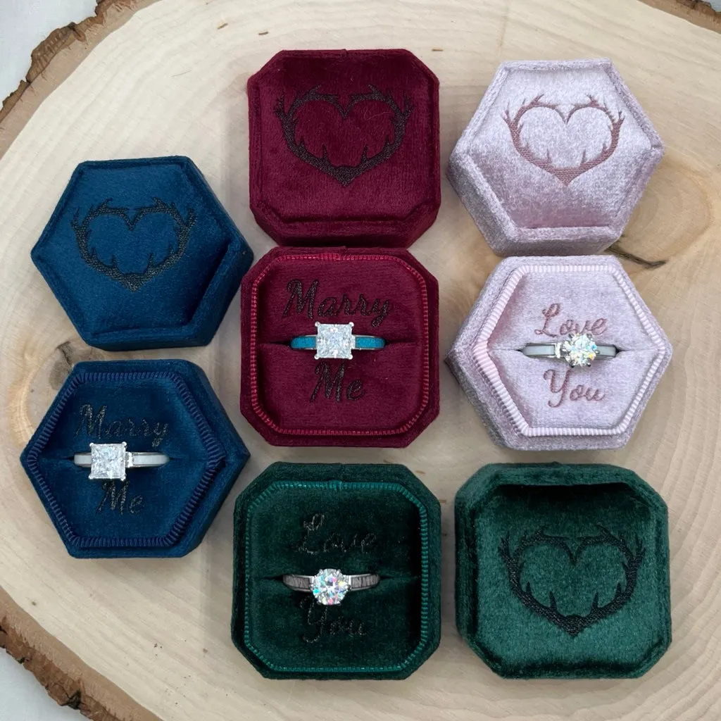 Antler Love Velvet Ring Box - Promo* sold by Antler Rings
