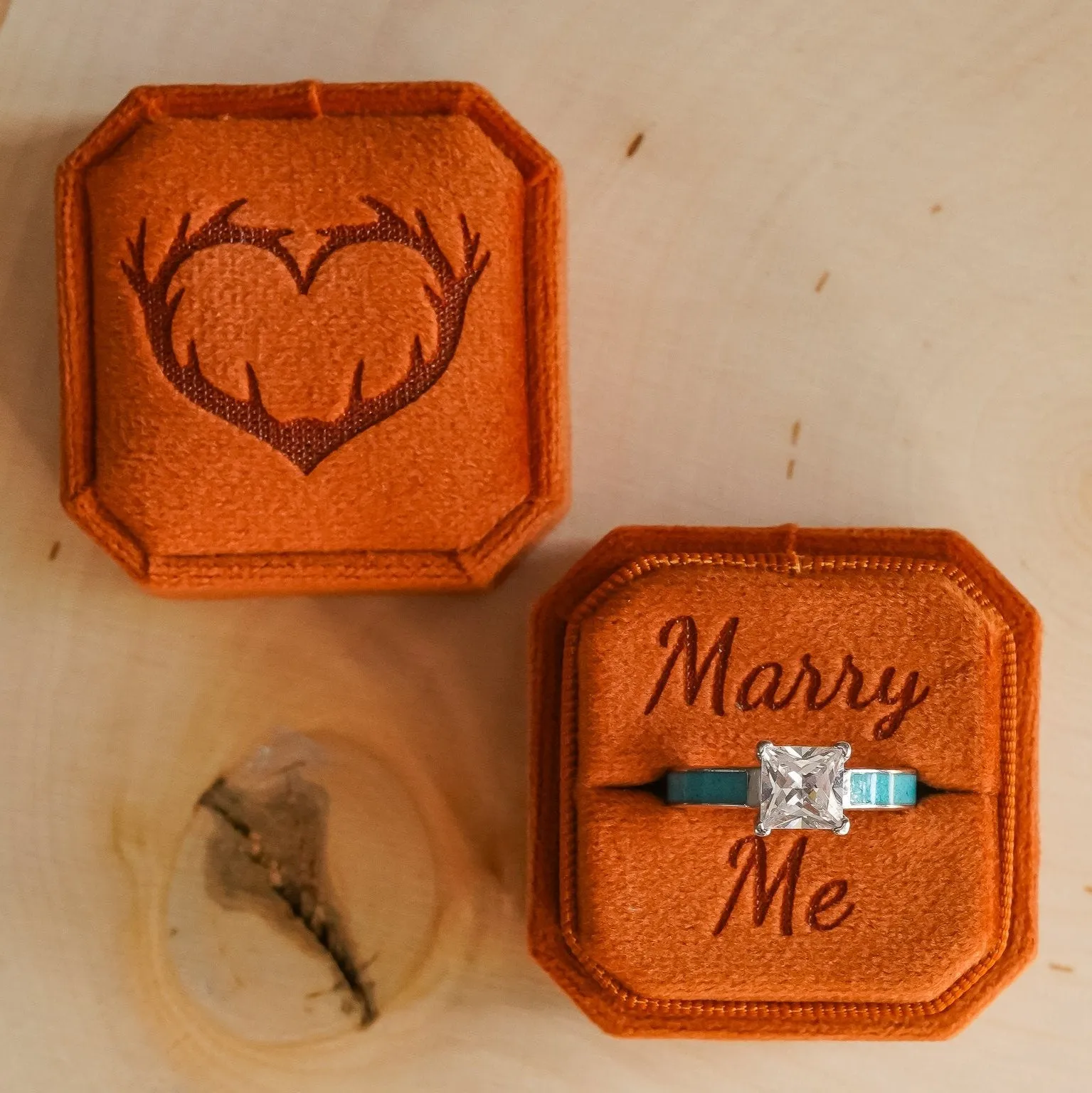 Antler Love Velvet Ring Box - Promo* sold by Antler Rings product image thumbnail 2