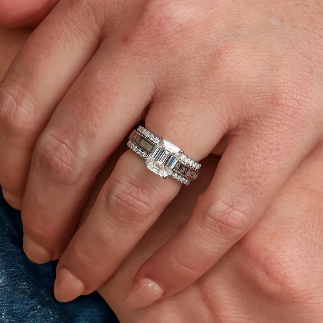 Moissanite Stacker Set for the Lux Grand Sandia sold by Antler Rings
