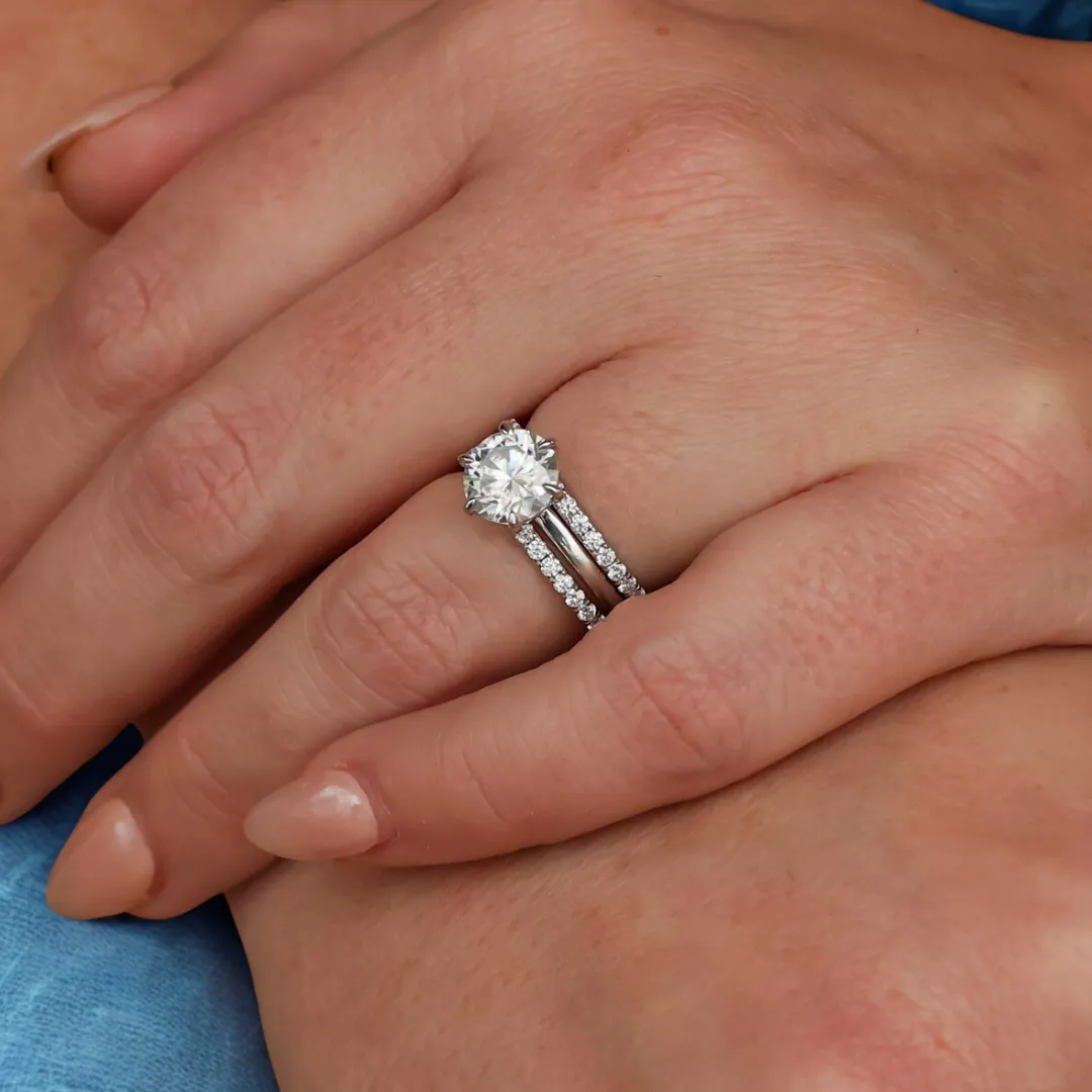 Moissanite Stacker Set for the Brazoria sold by Antler Rings