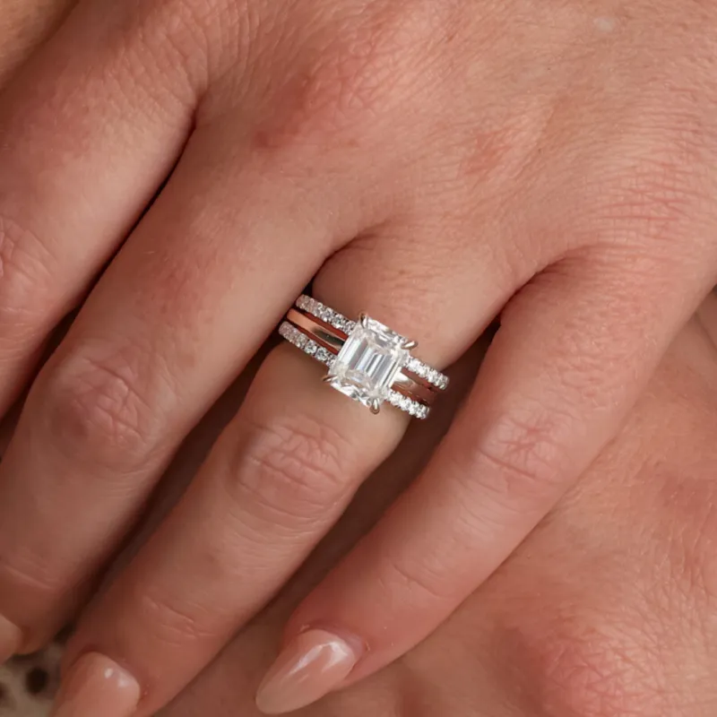 Moissanite Stacker Set for the Volente sold by Antler Rings