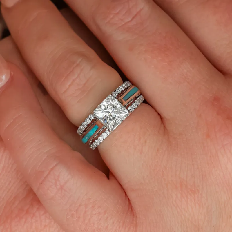 Moissanite Stacker Set for the Lux Emory sold by Antler Rings