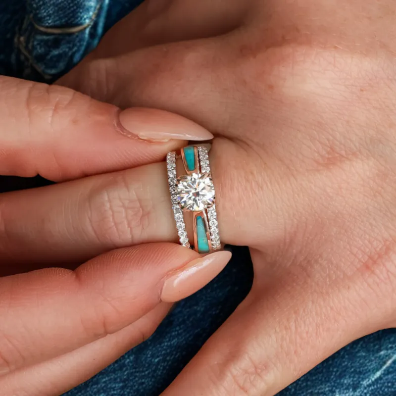 Moissanite Stacker Set for the Lux Tatum sold by Antler Rings