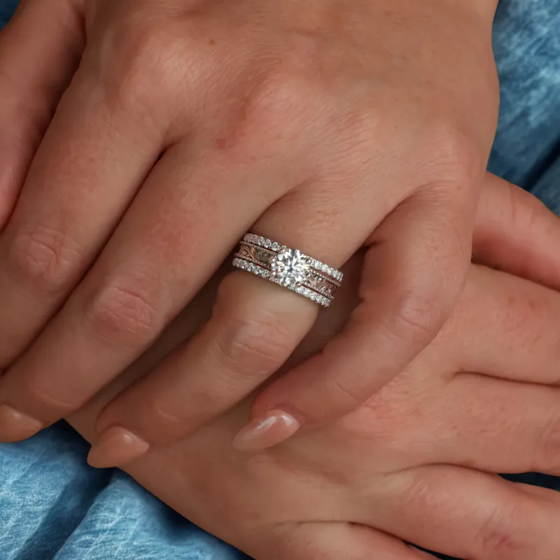 Moissanite Stacker Set for the Lux Addison sold by Antler Rings