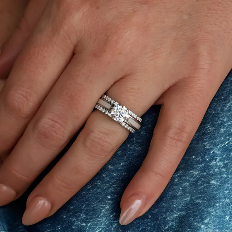 Moissanite Stacker Set for the Lux Grand Bonneville sold by Antler Rings