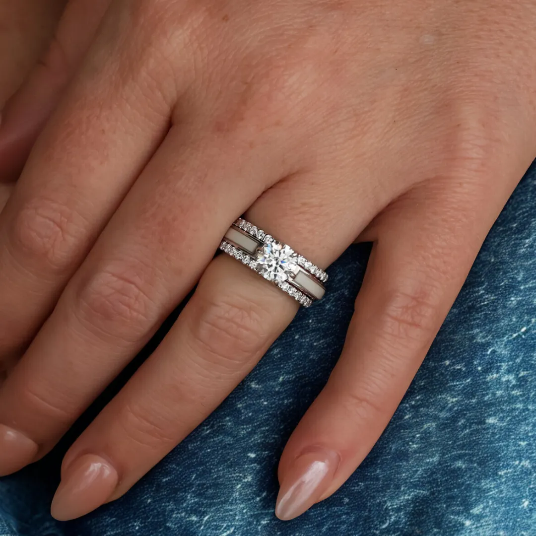 Moissanite Stacker Set for the Lux Grand Bonneville sold by Antler Rings