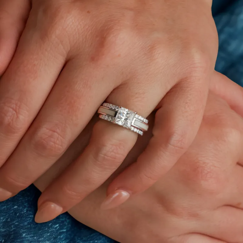 Moissanite Stacker Set for the Lux Grand Ladybird sold by Antler Rings