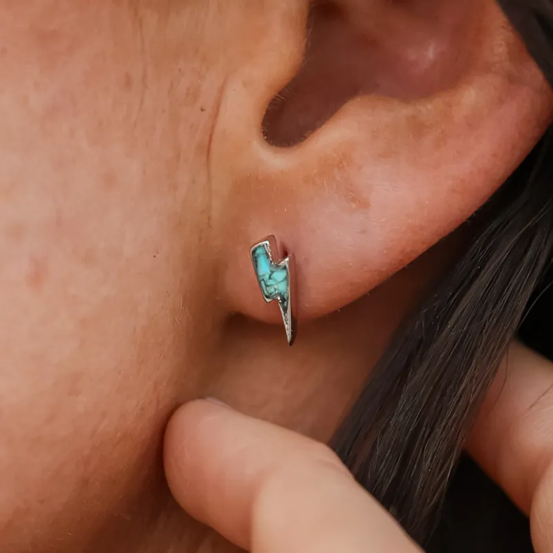 The Lightning Ridge Studs made by Antler Rings