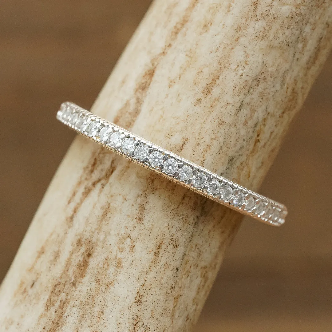 Moissanite Eternity Stacking Band sold by Antler Rings