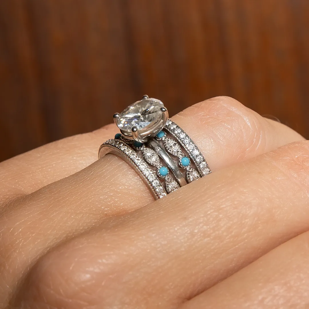 Moissanite Eternity Stacking Band sold by Antler Rings product image thumbnail 3