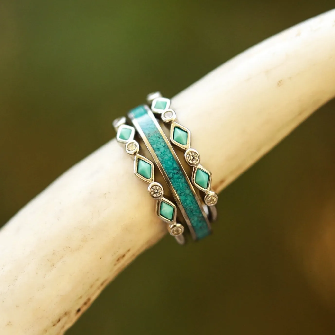 The Tulum Sierra Stacker Set sold by Antler Rings product image thumbnail 3