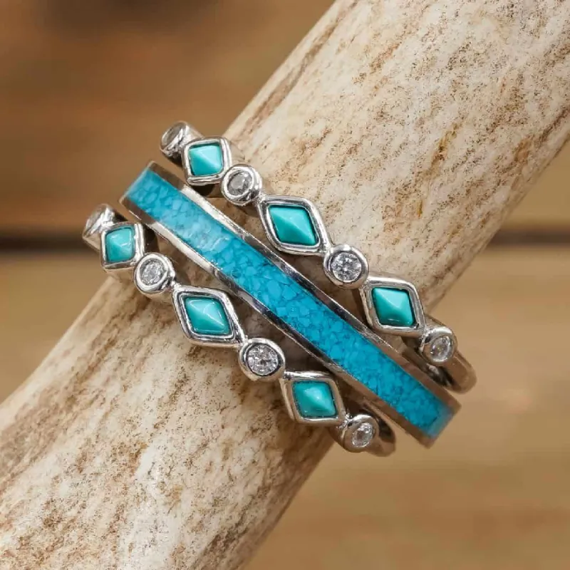 The Tulum Sierra Stacker Set sold by Antler Rings