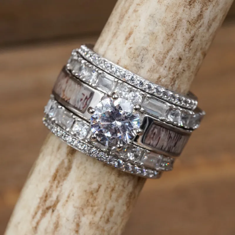 The Whitehaven Ultimate Bridal Stack sold by Antler Rings