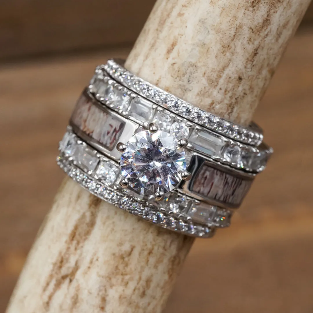 The Whitehaven Ultimate Bridal Stack sold by Antler Rings