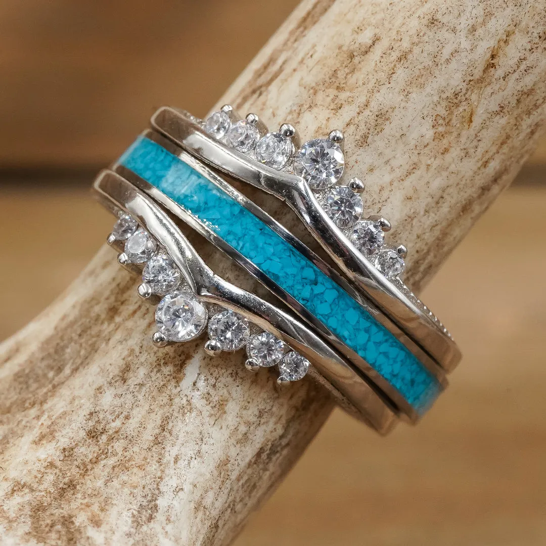 The Sierra Wishbone Stacker Set sold by Antler Rings