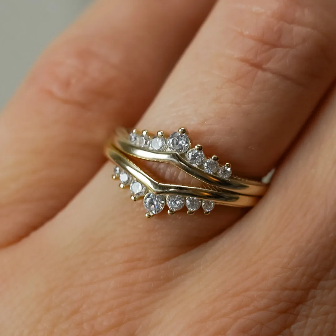 The Golden Wishbone Stacker Set sold by Antler Rings product image thumbnail 2