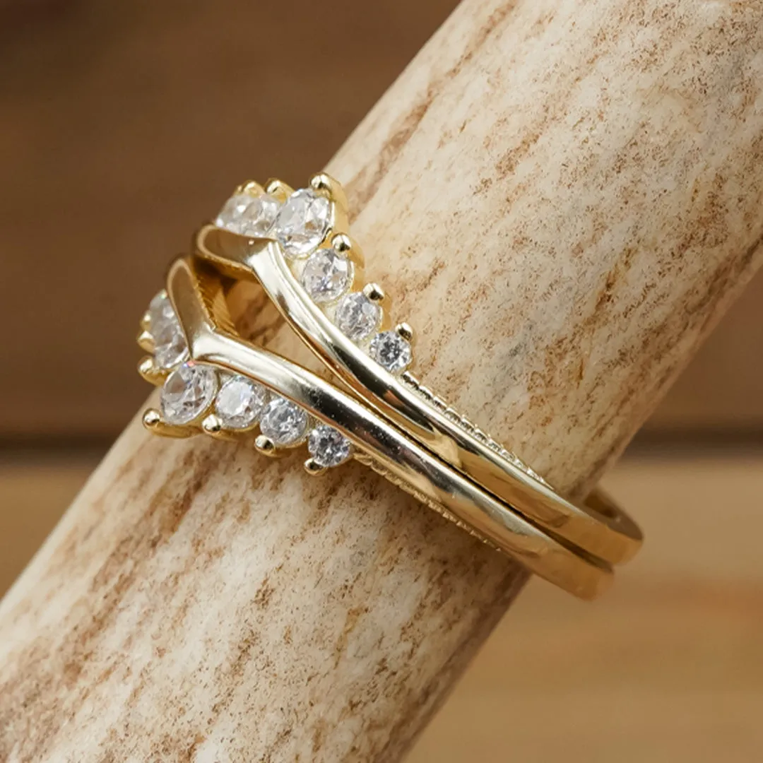 The Golden Wishbone Stacker Set sold by Antler Rings product image thumbnail 5