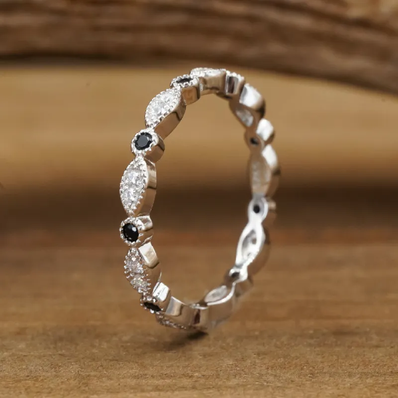 The Black Vintage Stacking Band sold by Antler Rings