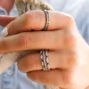 The Black Vintage Stacking Band sold by Antler Rings
