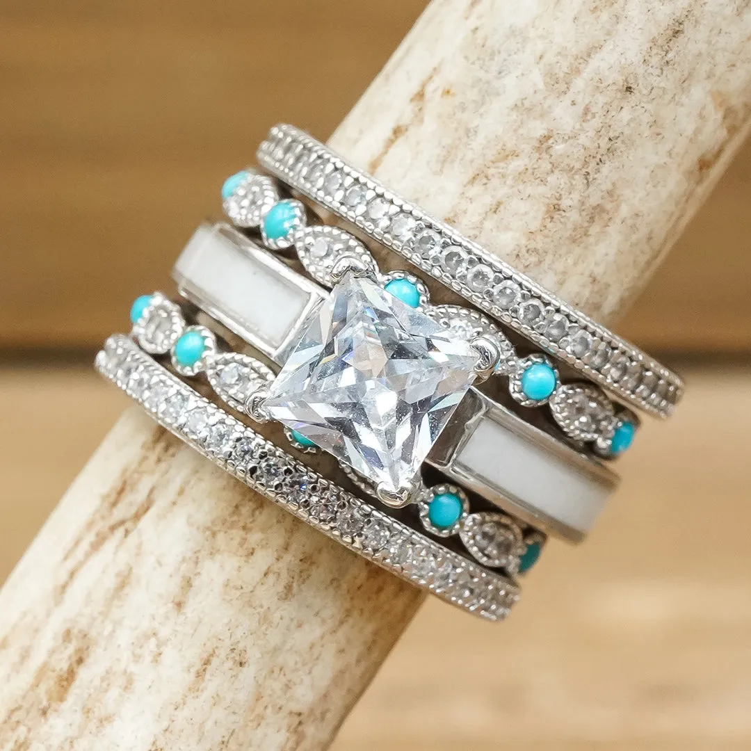 Silver Creeks Wedding Set sold by Antler Rings product image thumbnail 3