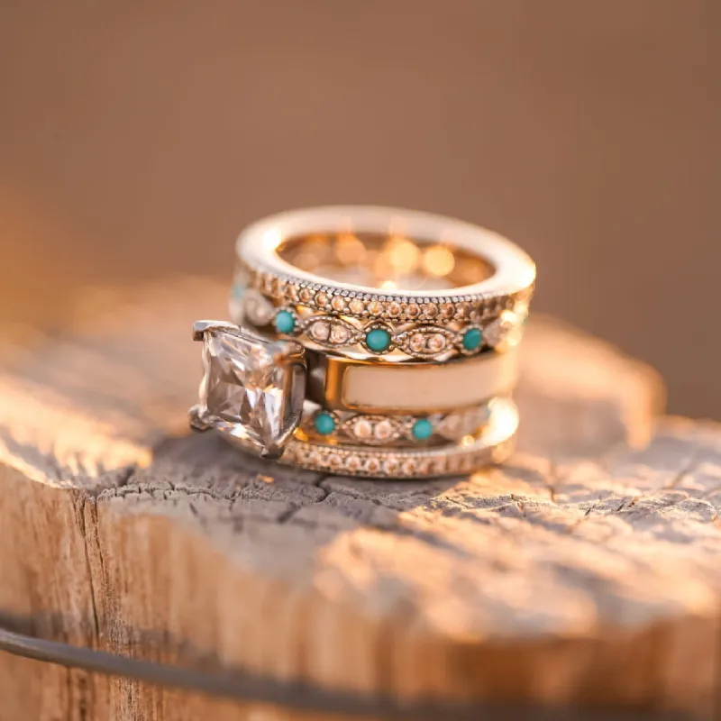Silver Creeks Wedding Set sold by Antler Rings