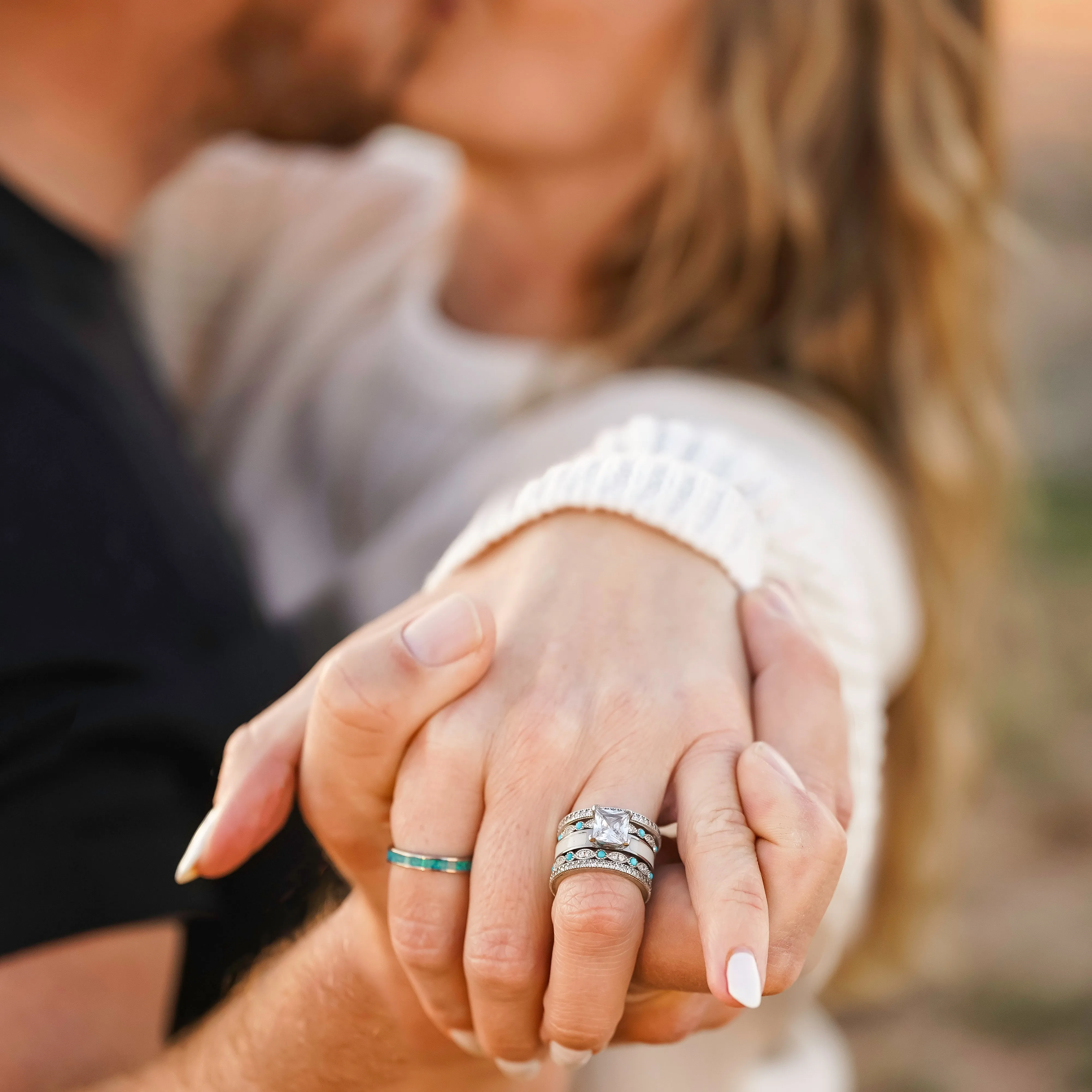 Silver Creeks Wedding Set sold by Antler Rings product image thumbnail 2